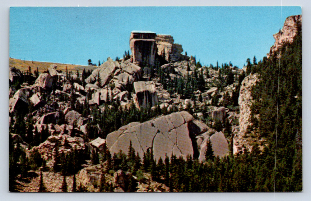 Vintage Postcard Fallen City Big Horn Mountains Wyoming