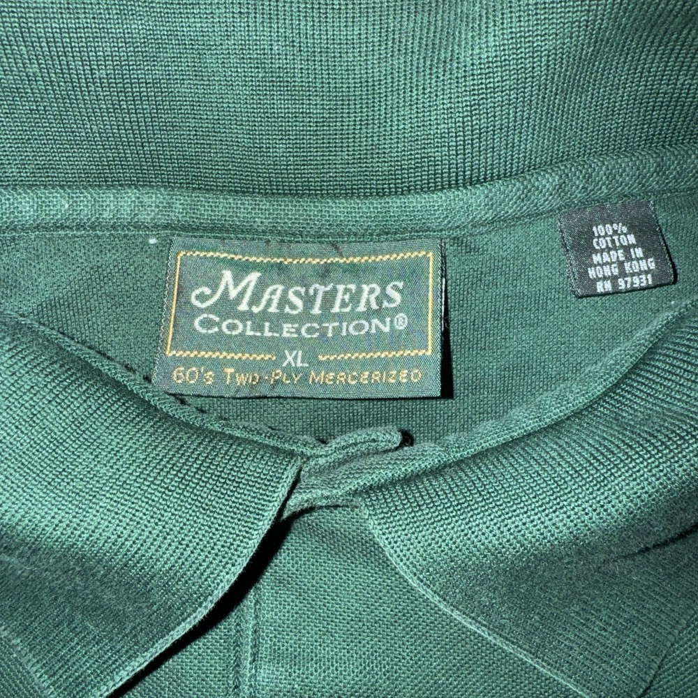 Masters Collection Polo Shirt XL Men's Pique Pima Cotton Logo Front Golf Shirt