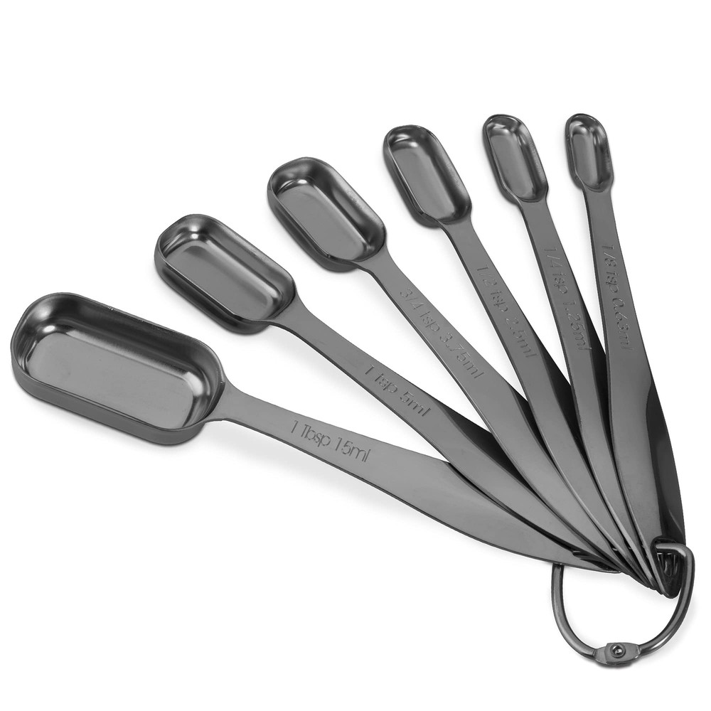 Accurate 18/8 Stainless Steel Measuring Spoons, Heavy Duty Good Handle Set of...-image