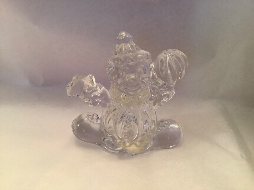 PRINCESS HOUSE ~ ROCKING CLOWN Figurine ~ Clear 24% Vtg Lead Crystal ~ Germany