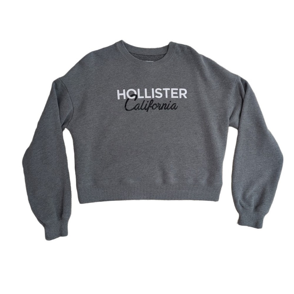 Hollister California Crewneck Gray Sweatshirt Womens Medium Flaw