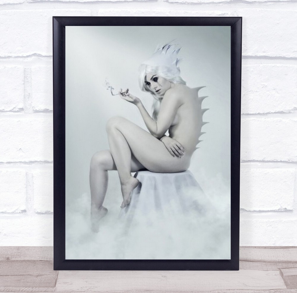 So Alone Cigarette Creative Edit Portrait Person Woman High Key Wall Art Print