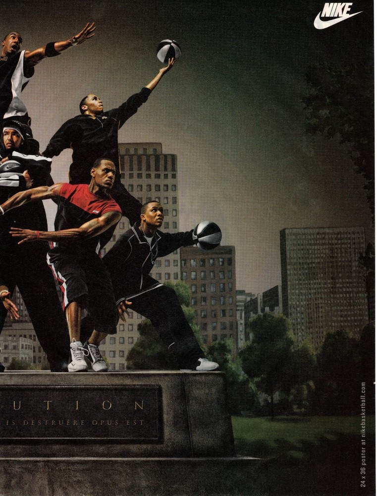 Original Nike Hoop Revolution LeBron James 2004 2 page ad **FREE SHIPPING**