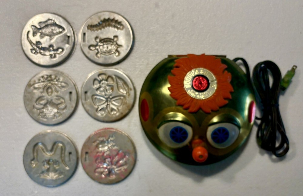 Super Gooper vintage Mattel años 60 con 6 moldes juguete fabricante de dulces ¡PROBADO BONITO!