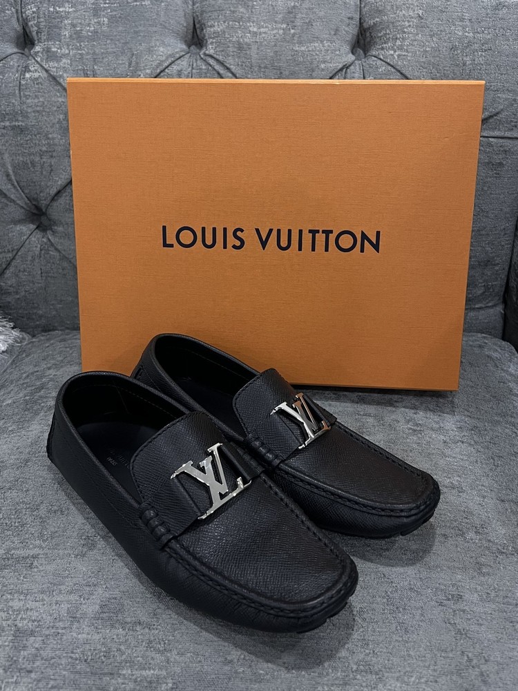 Louis Vuitton Black Monte Carlo Mocassin Size 7.5 Men Shoes