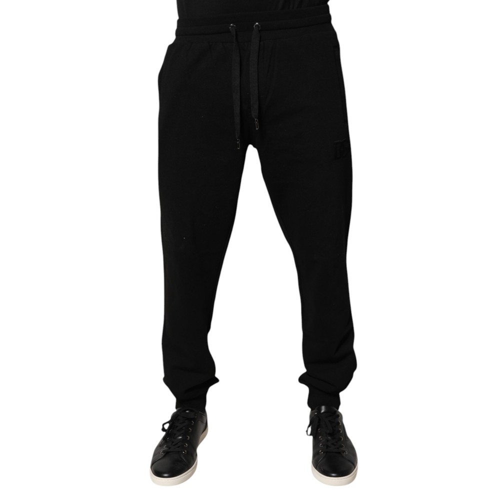 DOLCE & GABBANA Black Cotton Mid-Waist Jogger Sweatpants IT50 W36 L 750 USD