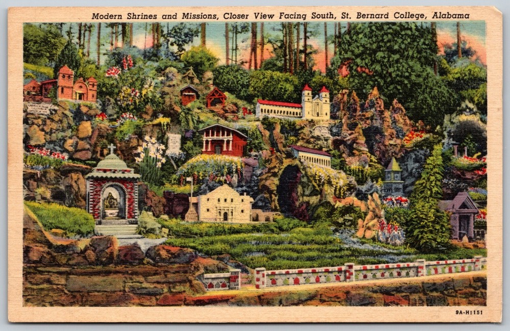 Modern Shrines & Missions St Bernard College Alabama Vintage Postcard 2120