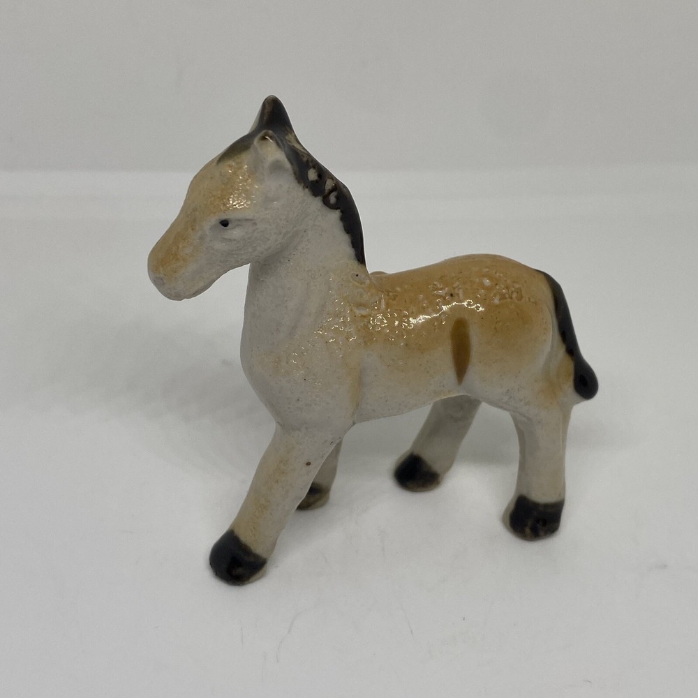 Vintage Ceramic Donkey Figurine Miniature Japan Horse Figure 3” Tall