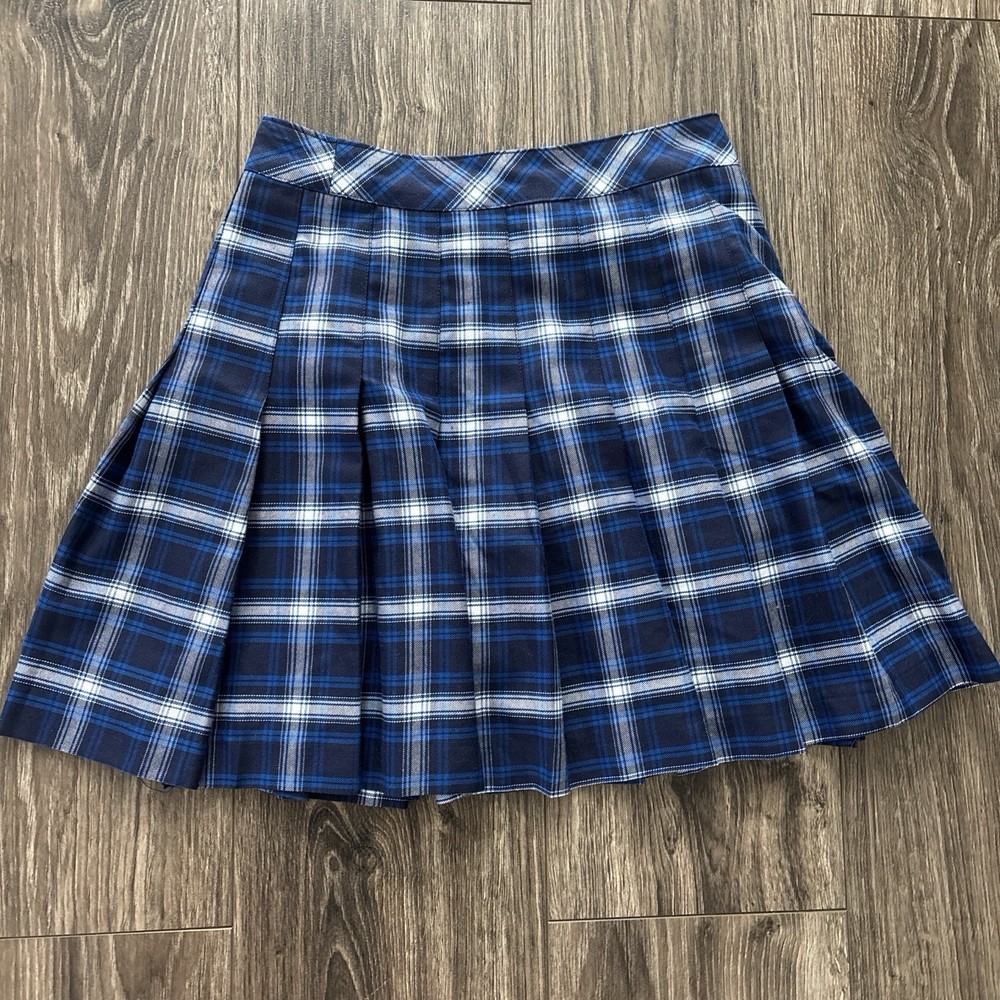 New Blue and white plaid pleated mini skirt #plaid #miniskirt in woman size 2