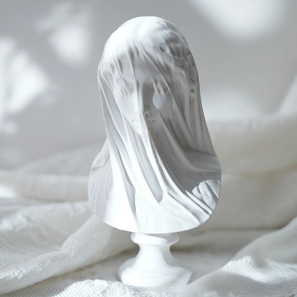 Veiled Lady Greek Goddess Bust Statue Roman Mythology Sculpture Gift