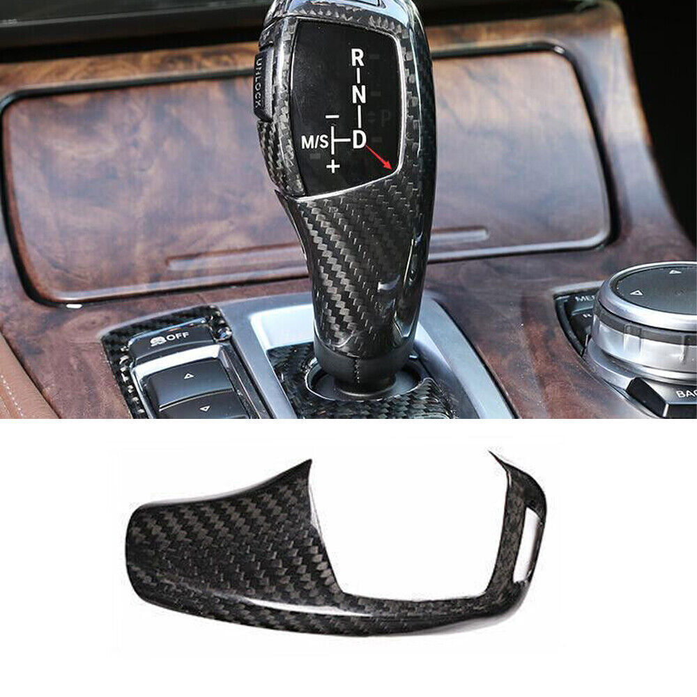 For BMW 7 Series 2009-2015 Dry Carbon Fiber Middle Console Gear Shift Knob Trim