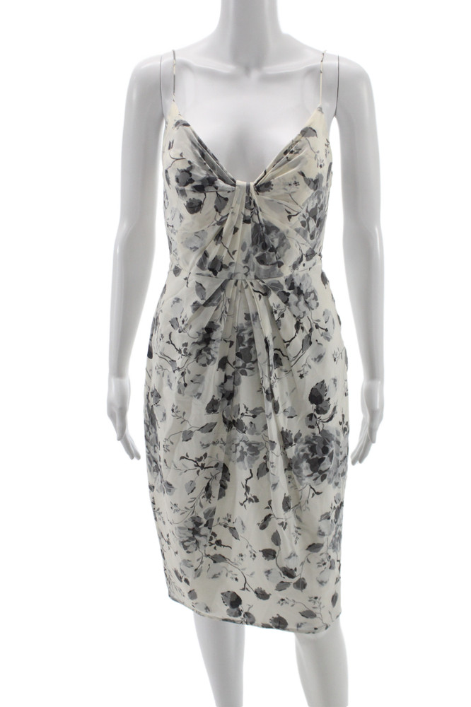 Zimmermann Women Silk Floral V-Neck Slip Dress Sleeveless Knee Length Size 1Free Shipping in US $100+ Orders | $6.95 Orders Below