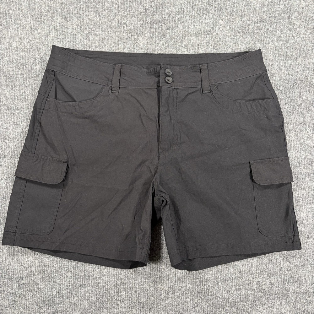 Eddie Bauer Summer Trail Shorts Women 14 Cargo Stretch Hiking Gorpcore Black
