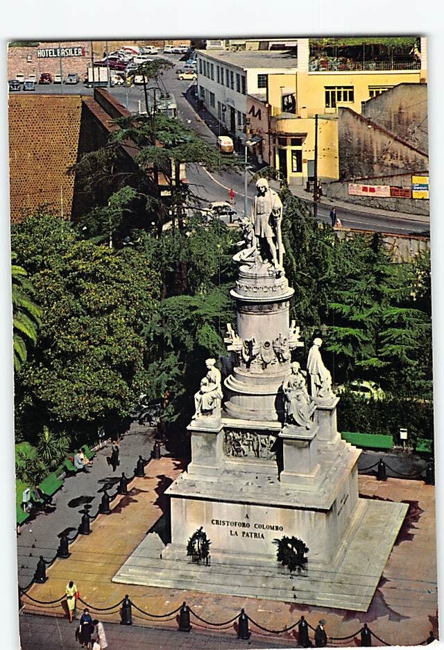 Postcard Christopher Columbus Monument in Genoa Italy