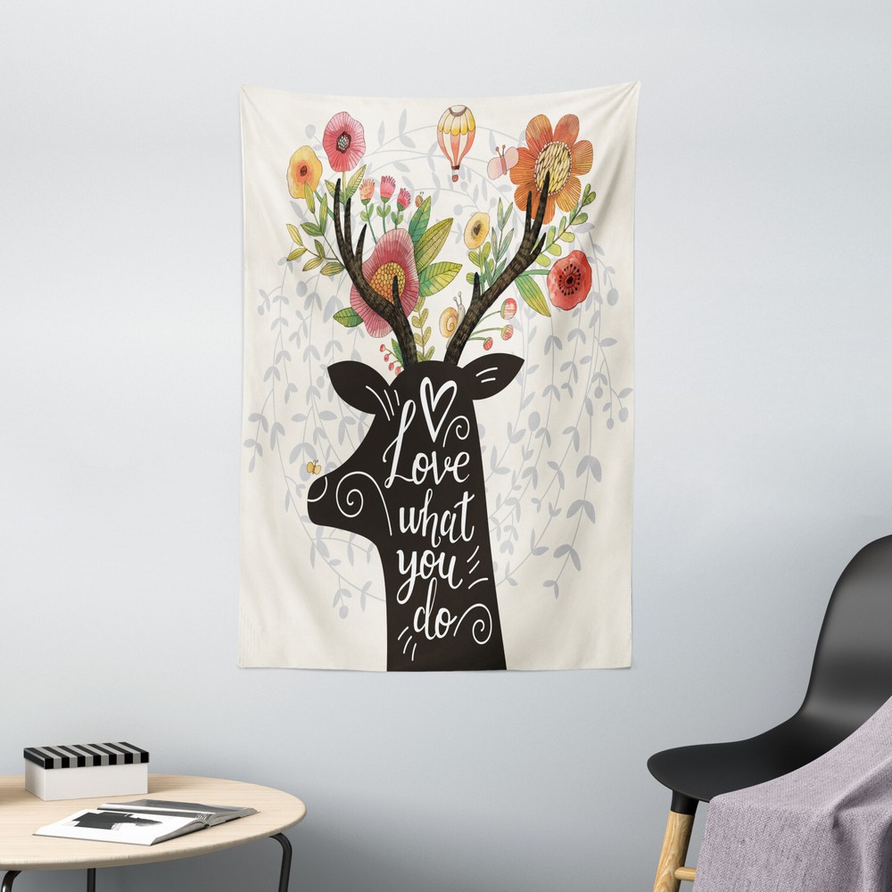 Qutoe Tapestry Love What You Do Print Wall Hanging Decor
