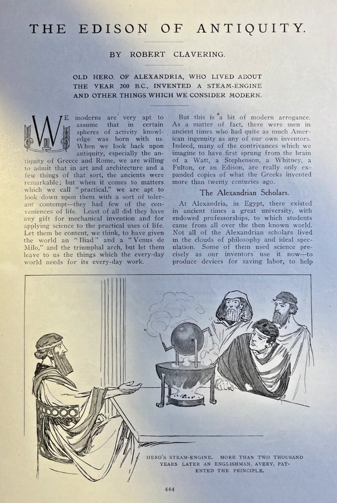 1908 Old Hero Inventor of Ancient Alexandria Egypt