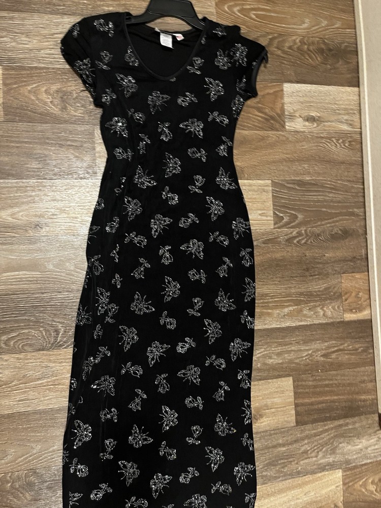 Jody California Black Long Sleeve Dress Women's Size Small Made In USA