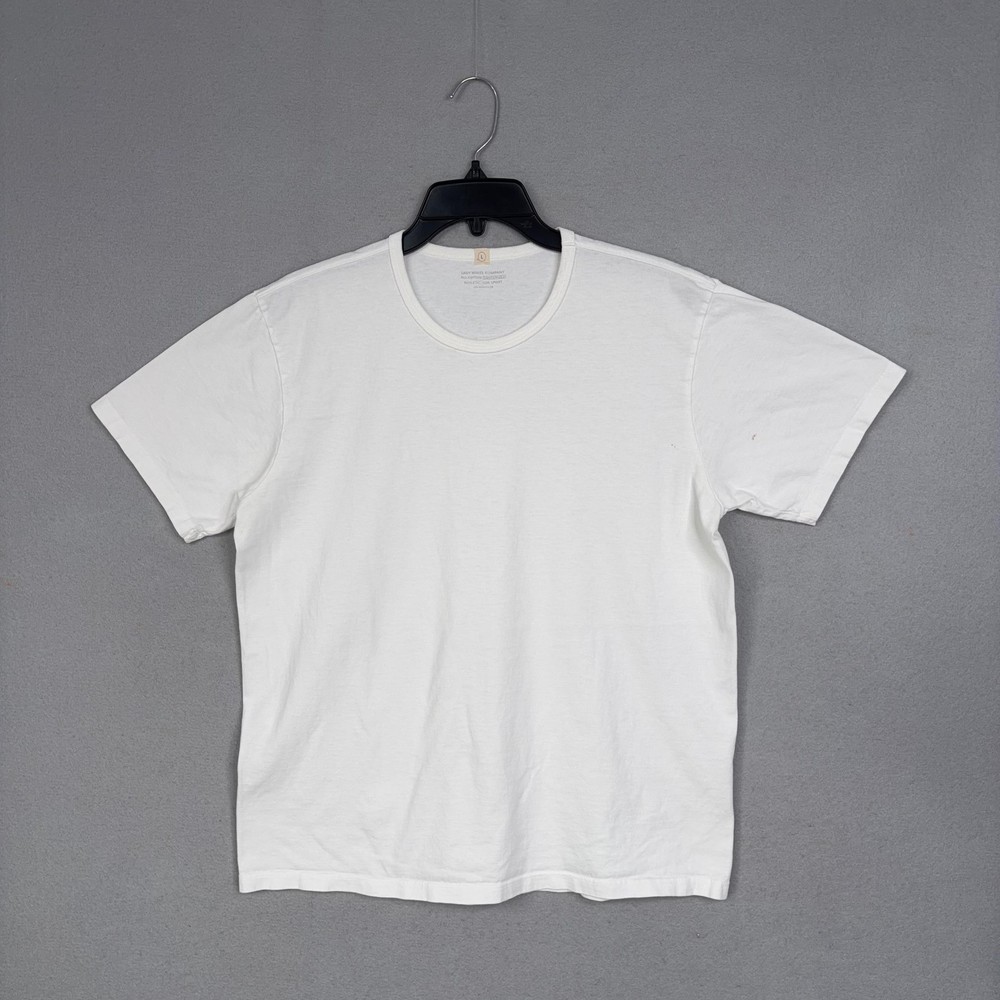 Lady White Company Shirt Mens Large White Crewneck Jersey Cotton Sanforized Tee