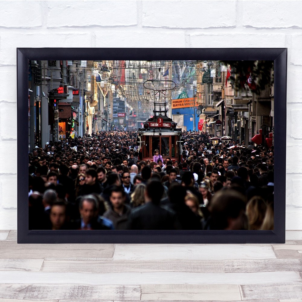 Tram Street People Istanbul Train Transportation Wall Art Print