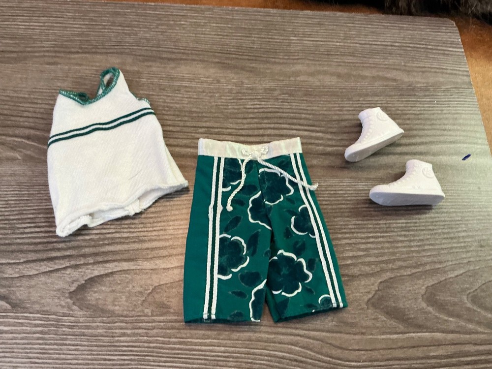 Mattel Barbie Ken Doll Clothes Shirt Shorts Swim Trunks Swim suit Shoes Set Lot