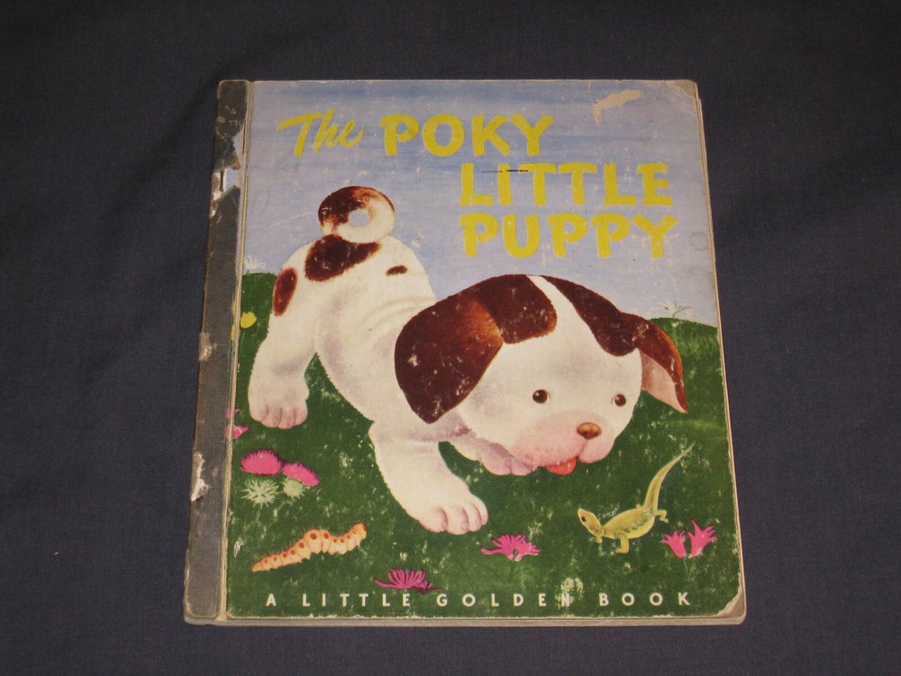 Little Golden Book  The Poky Little Puppy  blue binding  42 pages