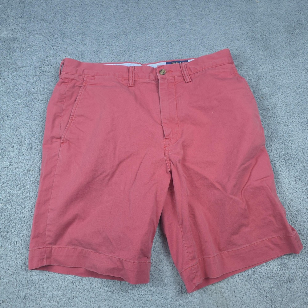 Polo Ralph Lauren Shorts Mens 31 Pink Chino Stretch 9 Inseam Casual Flat Front