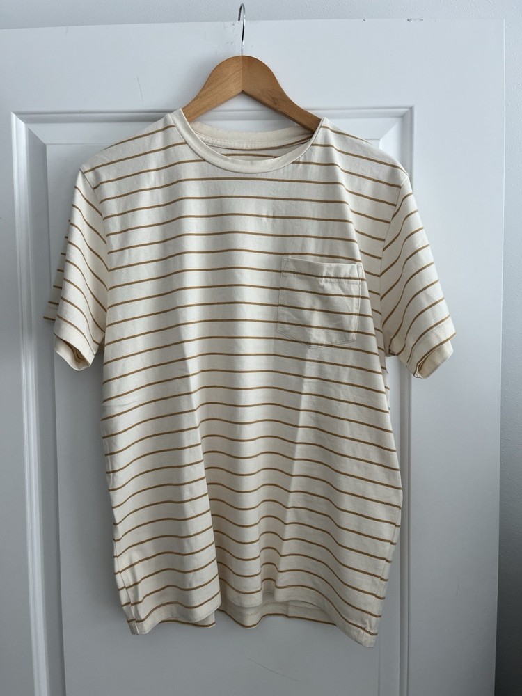 Mollusk Organic Pocket T Shirt Striped USA Made Men’s Medium