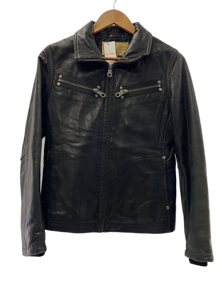 Avirex Leather Jacket Blouson/Free/Sheep Leather/Blk/Plain/6101032/Discoloration