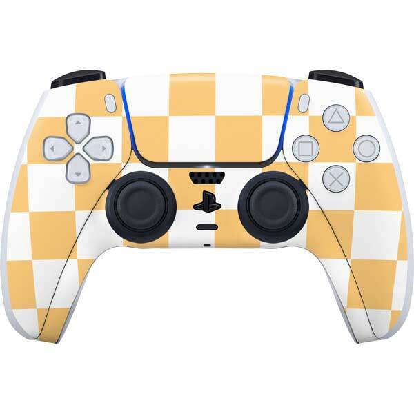 Checkerboard PS5 Controller Skin - Yellow and White Checkerboard
