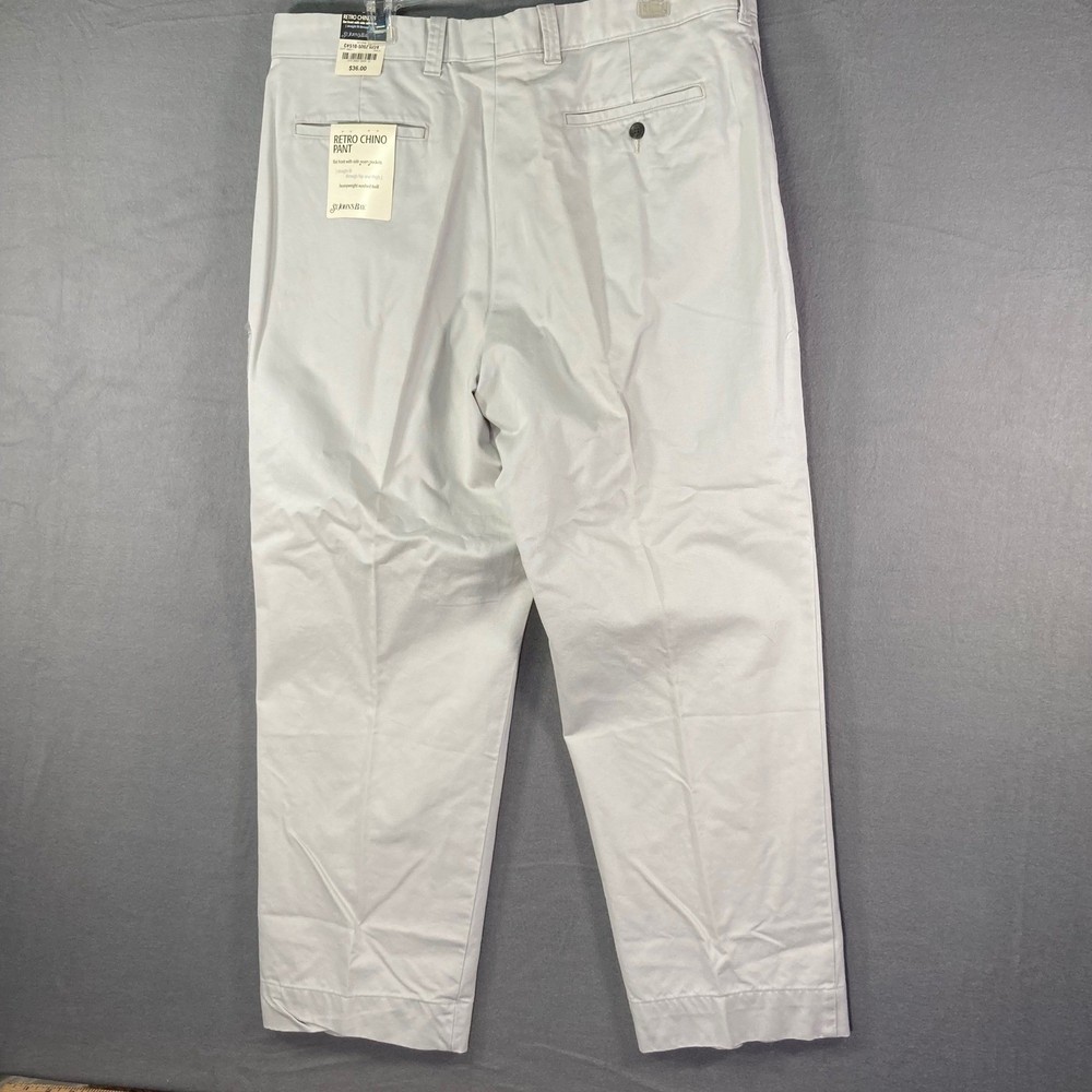 St Johns Bay Mens 38x29 Khaki Chino Pants Flat Front NWT Casual Classic Fit