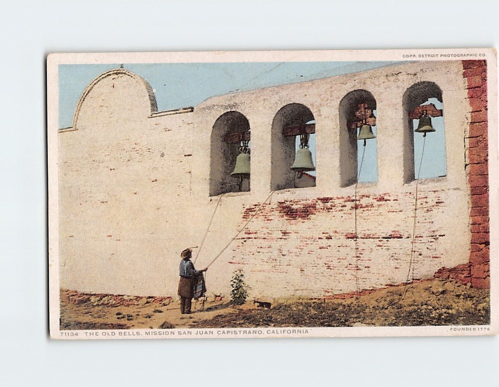 Postcard Old Bells Mission San Juan Capistrano California USA