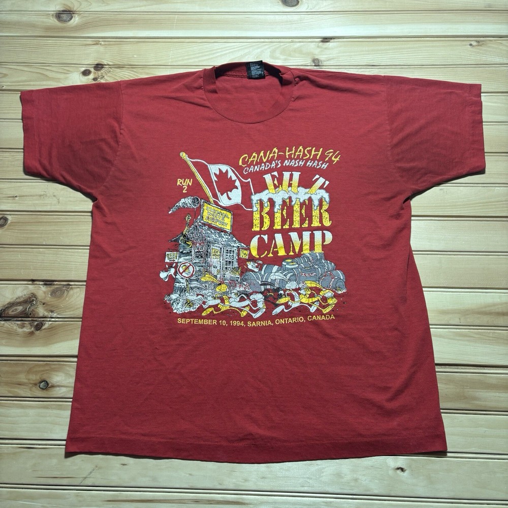 Vintage 90s Sarnia Hash House Canada Beer Camp Parody Funny Shirt Size XL 1994