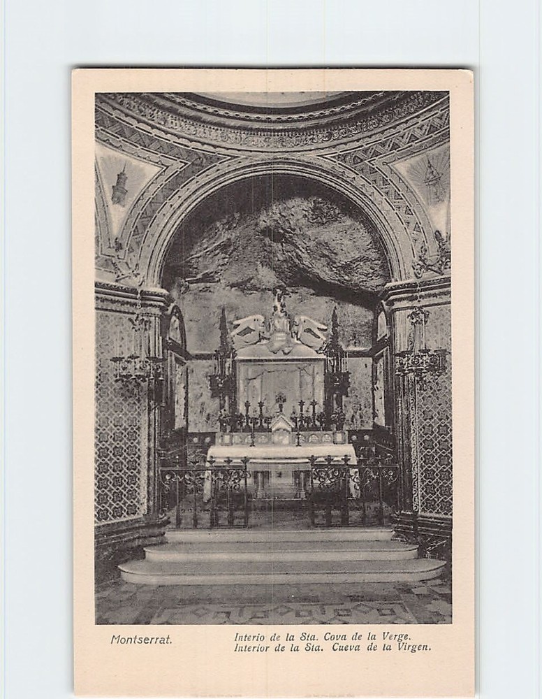Postcard Interior of The Santa Cueva (Holy Cave) of Montserrat Spain