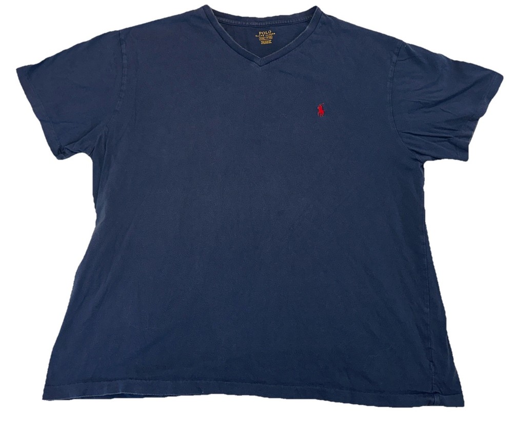 Polo Ralph Lauren Blue T-shirt XXL Men’s Red Logo #642