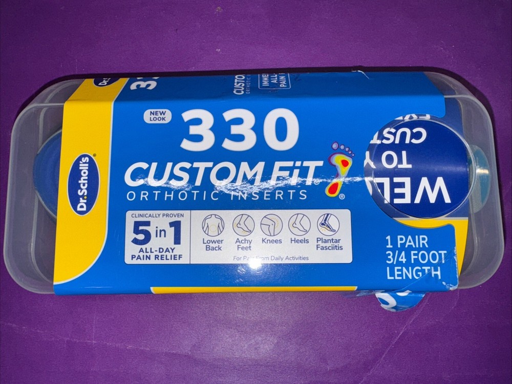 DR. SCHOLLS CUSTOM FIT ORTHOTIC INSERTS 5-IN-1 PAIN RELIEF 3D ARCH SUPPORT CF330