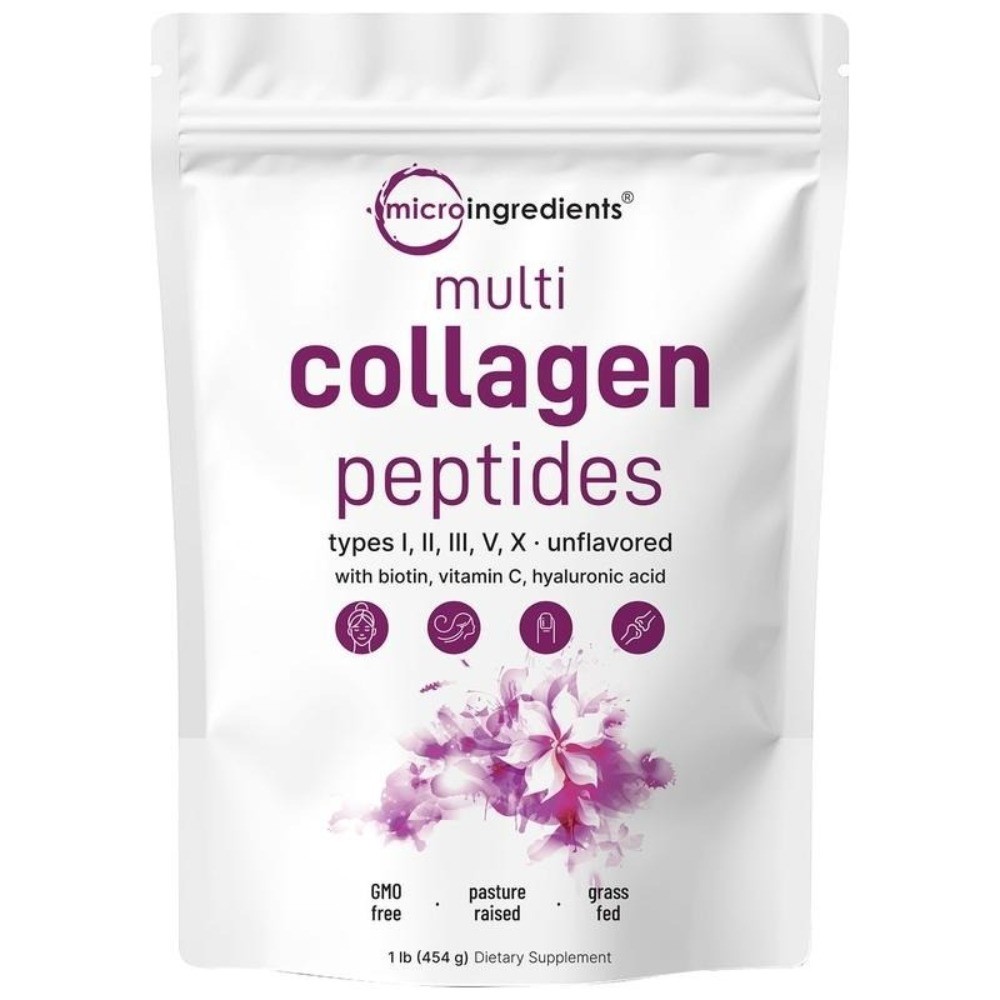 Micro Ingredients Multi Collagen Peptides Powder - Type I II III V X Unflav