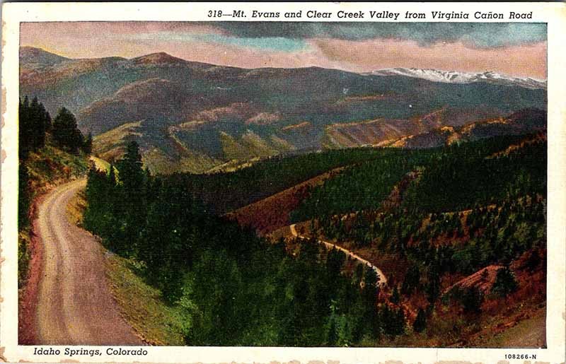 Postcard ROAD SCENE Idaho Springs Colorado CO m/09 AL0734