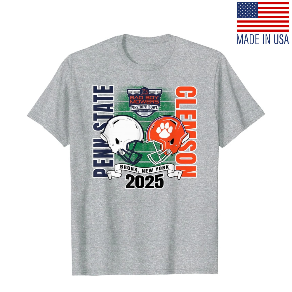 Penn State Nittany Lions vs Clemson Tigers Pinstripe Bowl 25 Sport Grey T-Shirt