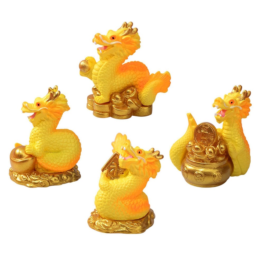 Mini Dragon Statue Chinese New Year Decor Bedroom Home Miniature Figurine