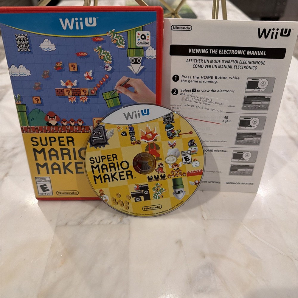 Super Mario Maker Wii U Complete CIB Manual Tested Authentic