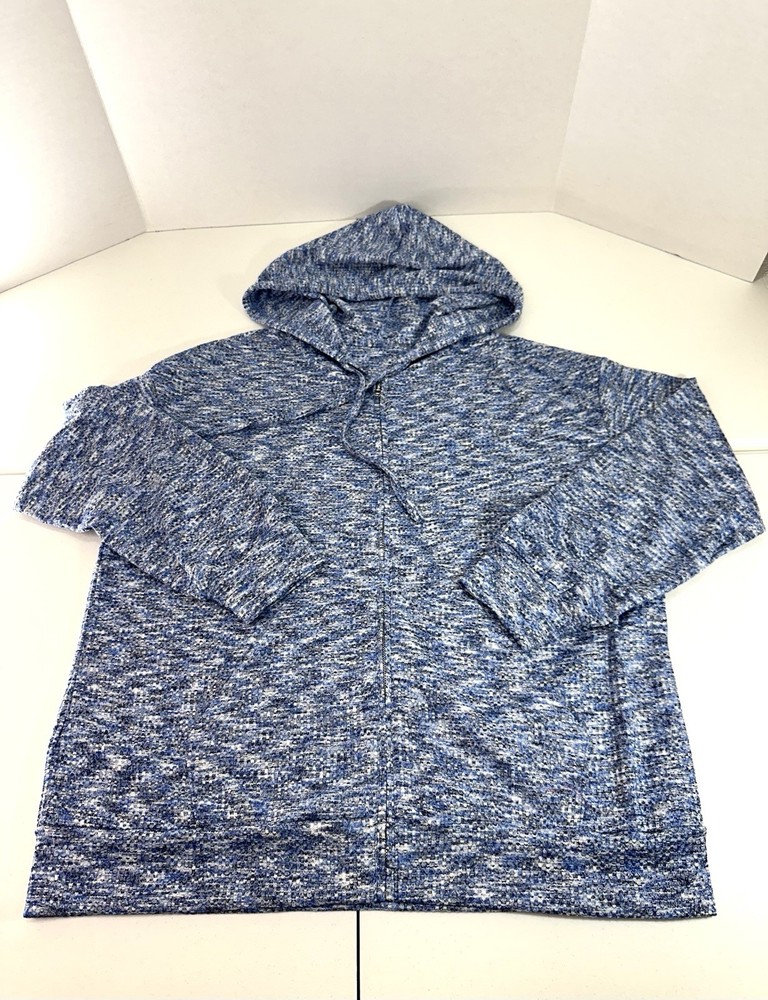 Blue Speckled Lightweight Hoodie Size 2XL Full Zip