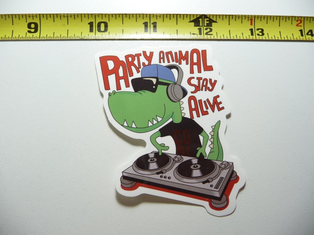 DINOSAUR DJ TURNTABLES DECAL STICKER HIP HOP RAP MUSIC STYLE STREET