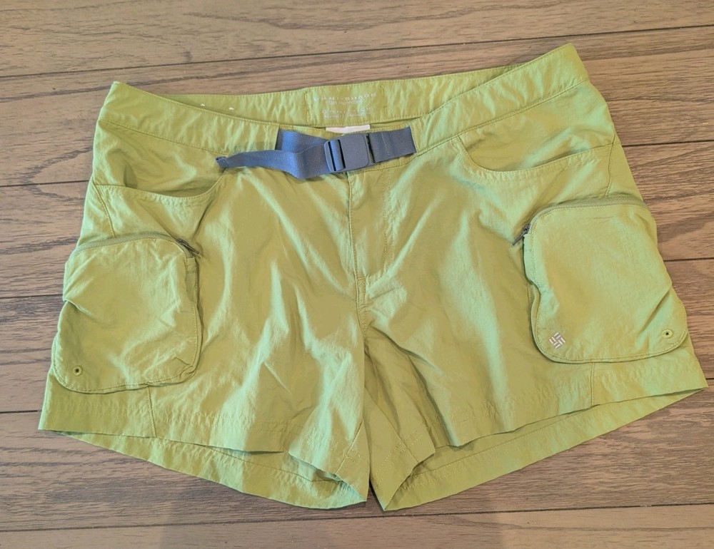 Columbia Women's Size Med Omni-shade Omni-wick Hiking Shorts Summit Valley Green