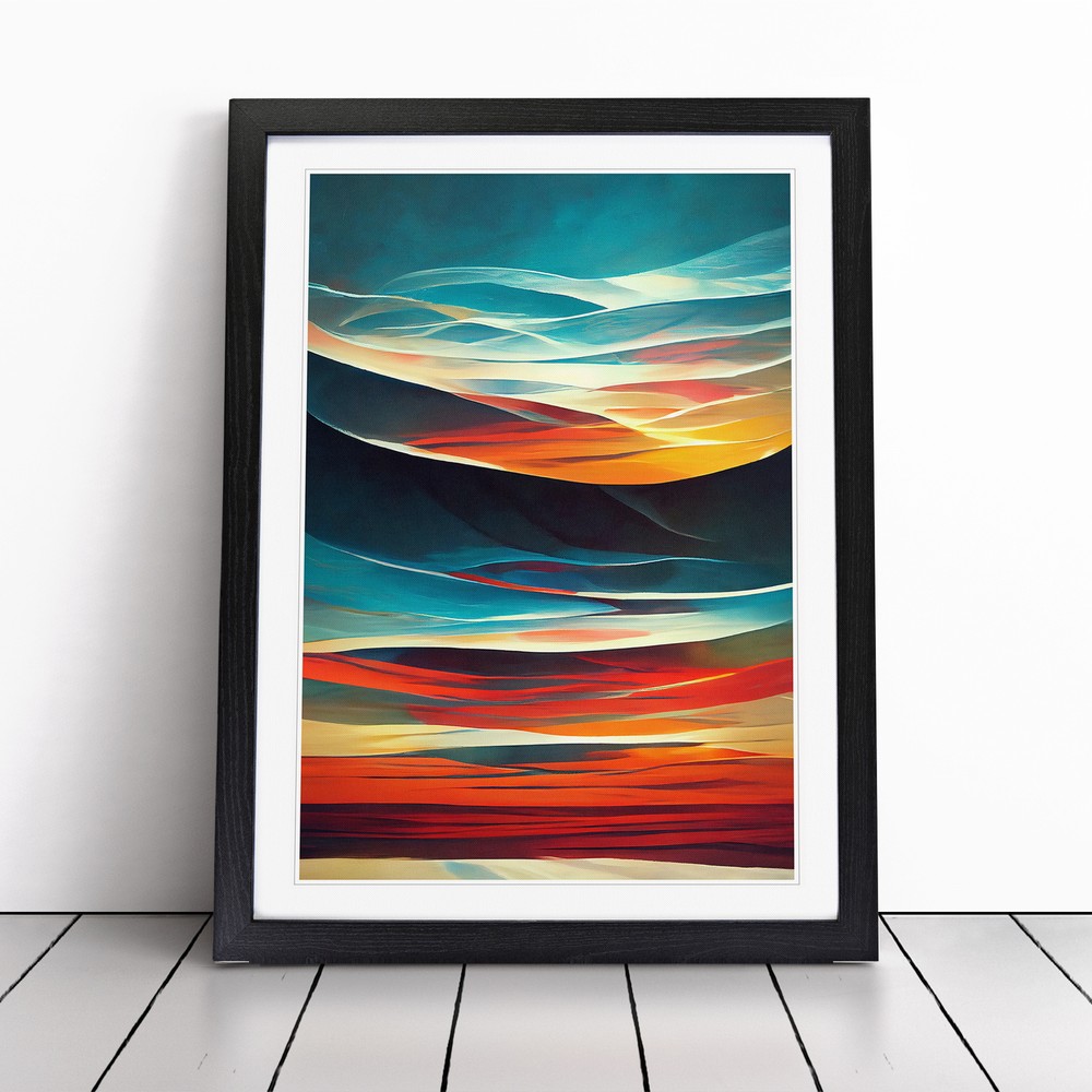 Sunset In Abstract No.1 Wall Art Print Framed Canvas Picture Poster Decor