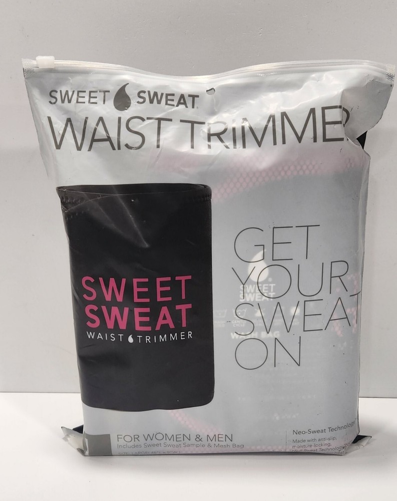 Sweet Sweat Waist Trimmer Belt Large Black Pink Sample by Sports Research