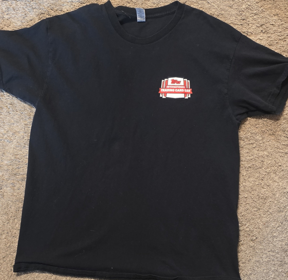 Gildan Heavy Cotton Topps Trading Cards Men's Black Graphic T-Shirt Size L