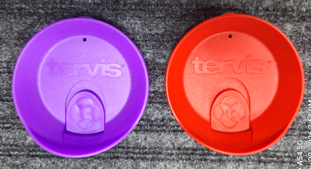 Tervis Tumbler Lid's with Slider Genuine 10oz. Red, purple , 2 pack