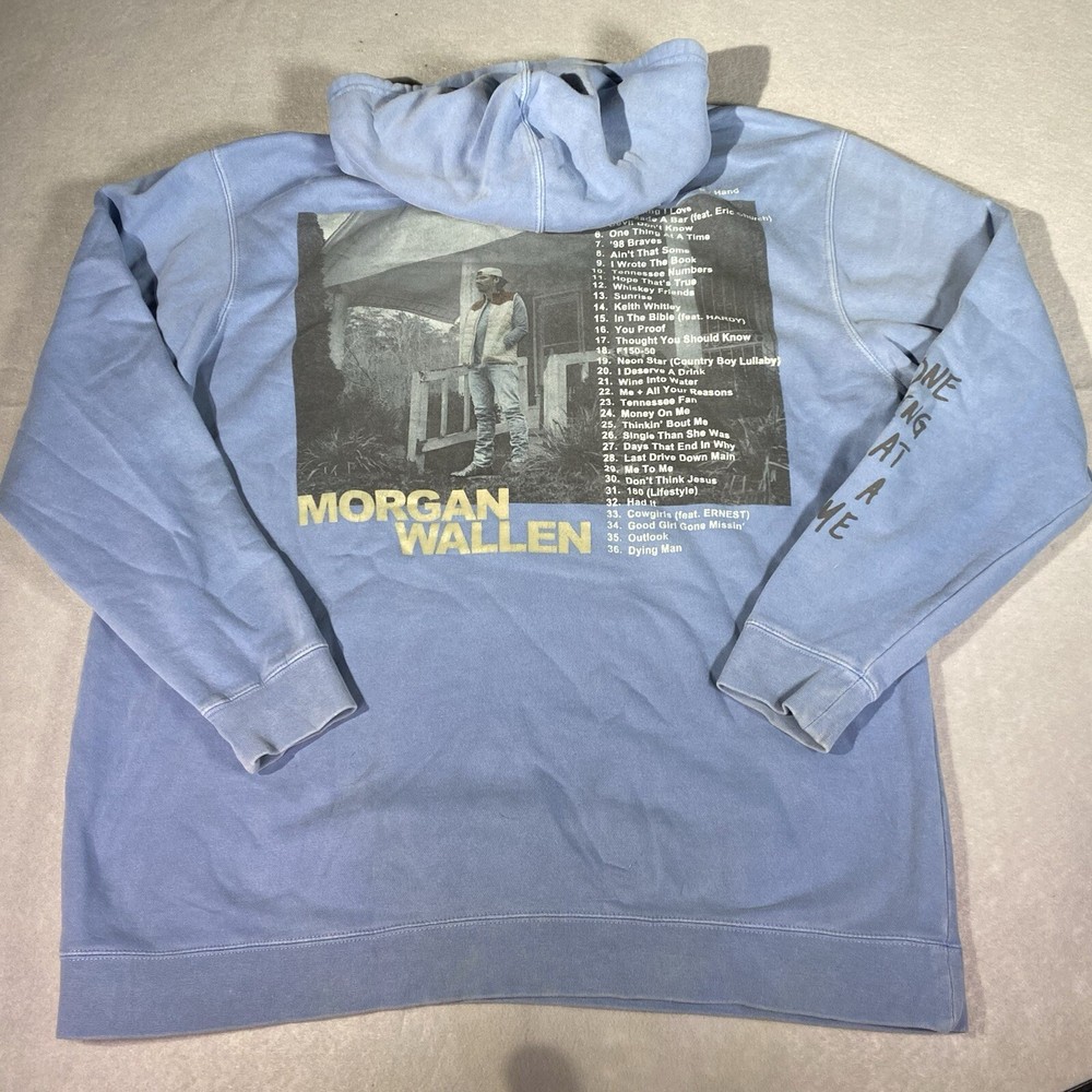 Morgan Wallen Hoodie Sweatshirt Size 3XL Blue One Night at a Time World Tour