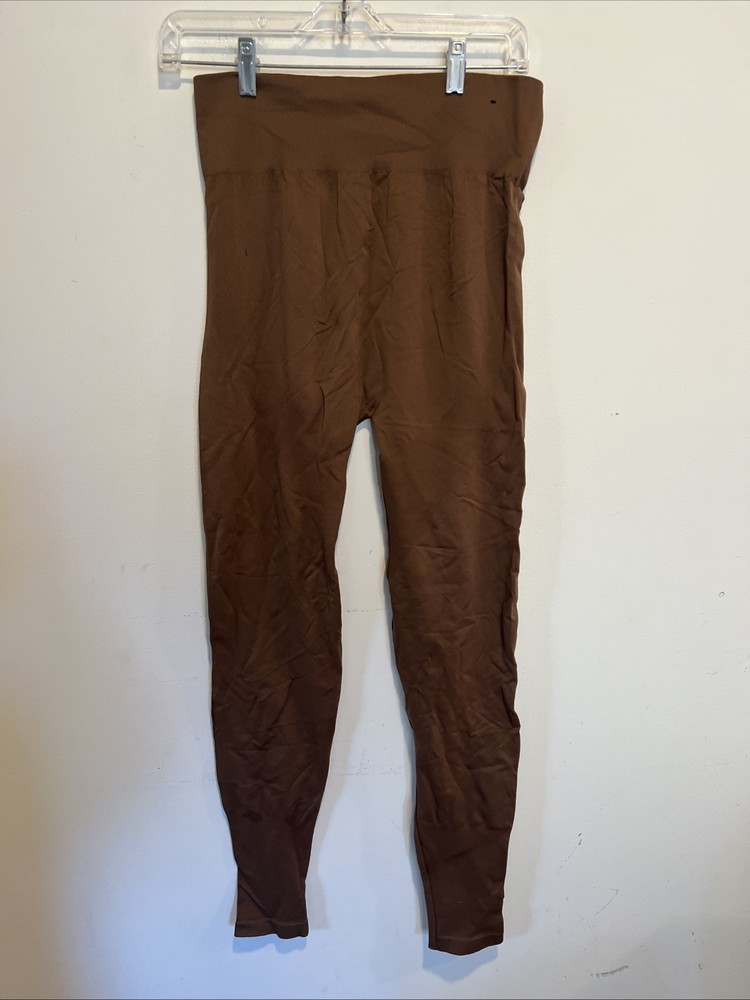 SOHO New York & Company Women’s Brown Elastic Full Length Leggings Large