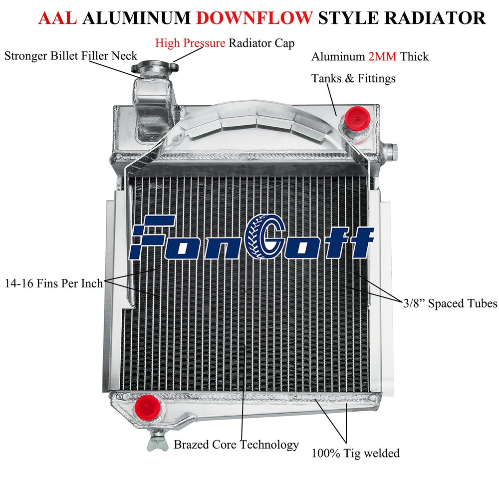 3Rows Radiator Fit 1958-1967 AUSTIN HEALEY SPRITE / 1960-1966 MG MIDGET 948-1098
